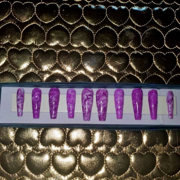 Purple Army Print press ons 💜 LAST ONE ( Small ) - Picture 4 of 7